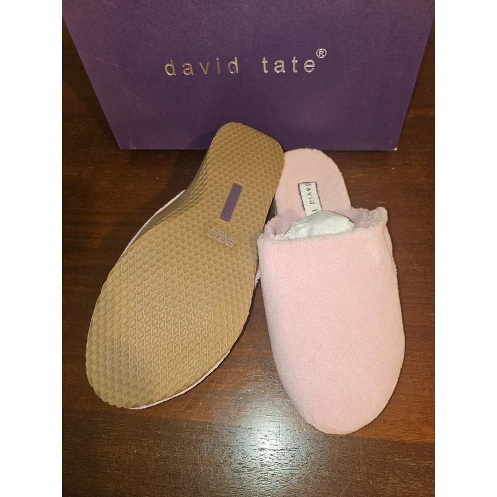 David Tate Cuddle Pink Terry Cloth Slipper 8WW Slip‎ On Closed Toe NEW